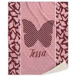 Polka Dot Butterfly Sherpa Throw Blanket (Personalized)