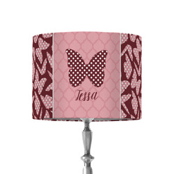 Polka Dot Butterfly 8" Drum Lamp Shade - Fabric (Personalized)