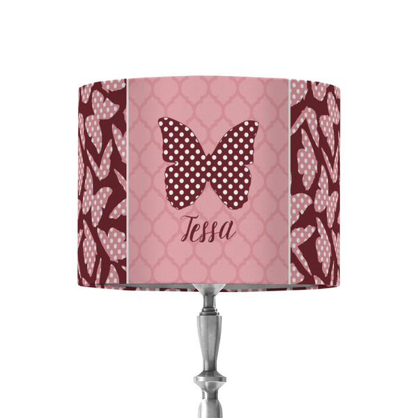 Custom Polka Dot Butterfly 8" Drum Lamp Shade - Fabric (Personalized)