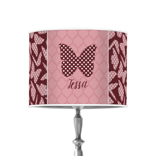 Custom Polka Dot Butterfly 8" Drum Lamp Shade - Poly-film (Personalized)