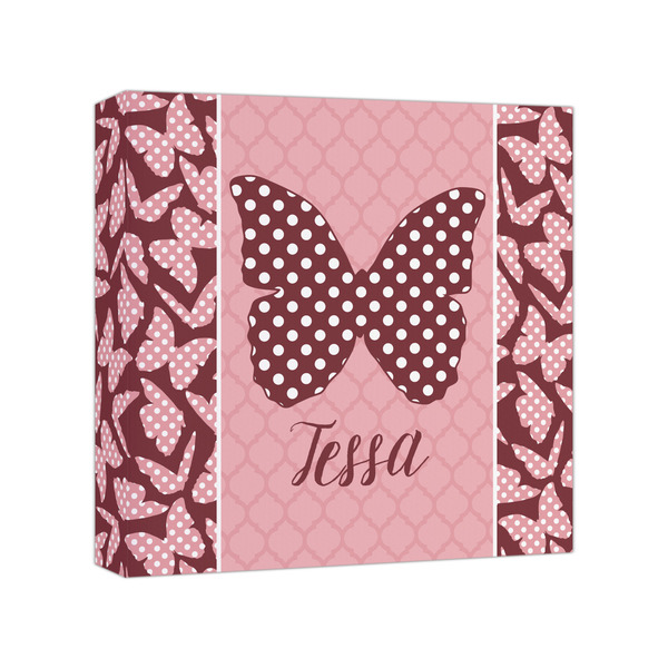 Custom Polka Dot Butterfly Canvas Print - 8x8 (Personalized)