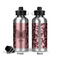 Polka Dot Butterfly Aluminum Water Bottle - Front and Back