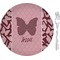 Polka Dot Butterfly 8" Glass Appetizer / Dessert Plates - Single or Set (Personalized)
