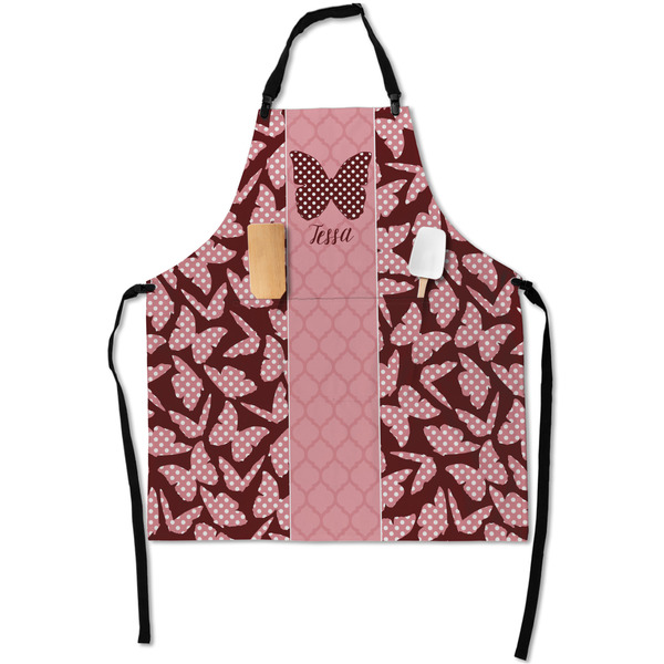 Custom Polka Dot Butterfly Apron With Pockets w/ Name or Text