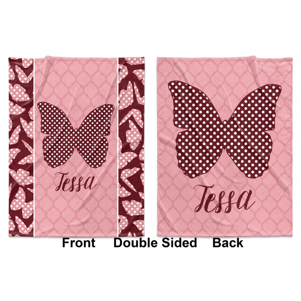 Polka Dot Butterfly Baby Blanket (Double Sided - Printed Front and Back)