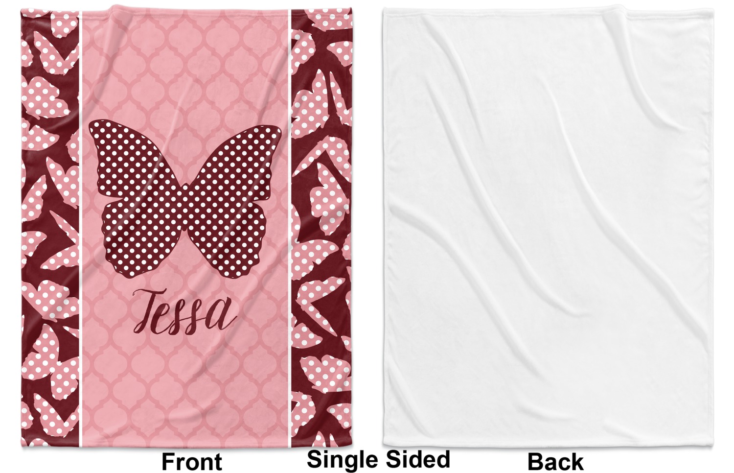 Personalized RNK Shops Polka Dot Butterfly Security Blanket 
