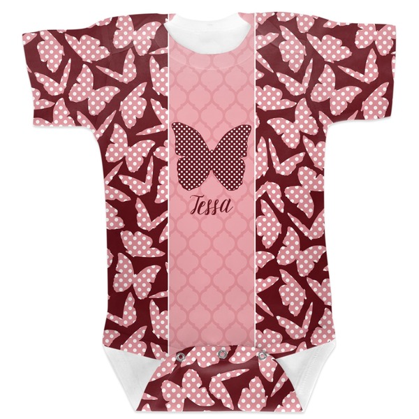 Custom Polka Dot Butterfly Baby Bodysuit 3-6 (Personalized)