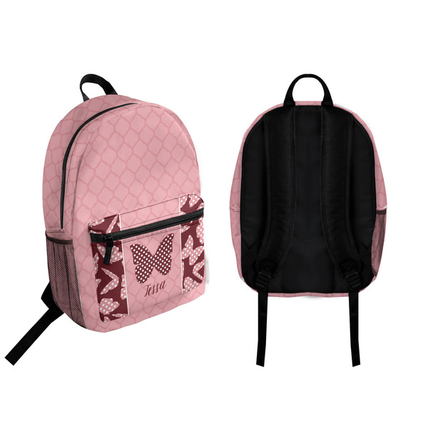Polka Dot Butterfly Backpack front and back - Apvl