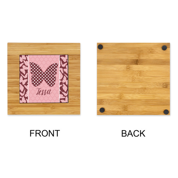 Polka Dot Butterfly Bamboo Trivet with 6" Tile - APPROVAL