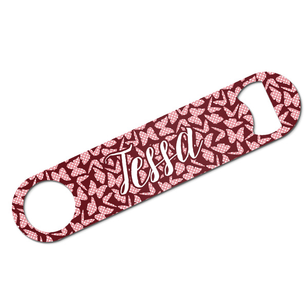 Custom Polka Dot Butterfly Bar Bottle Opener w/ Name or Text