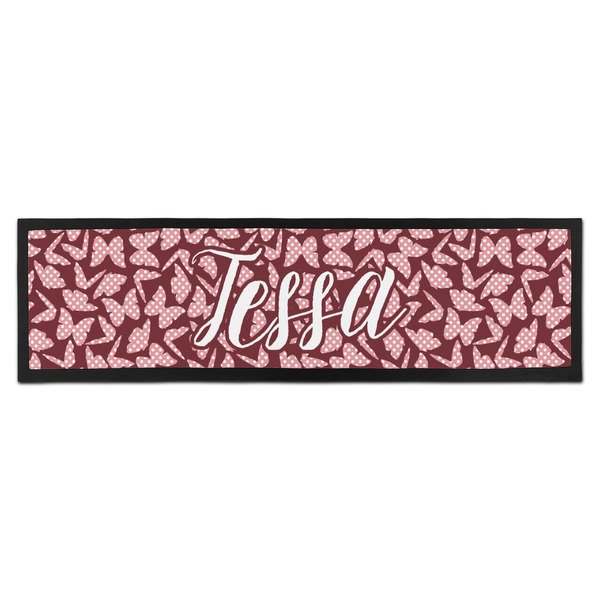 Custom Polka Dot Butterfly Bar Mat - Large (Personalized)