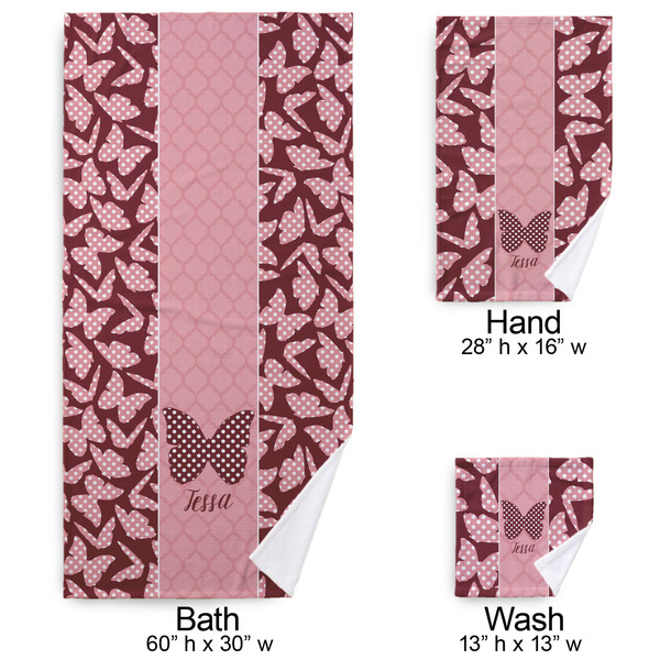 Polka Dot Butterfly Bath Towel Sets - 3-piece - Approval