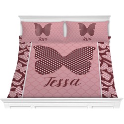 Polka Dot Butterfly Comforter Set - King (Personalized)