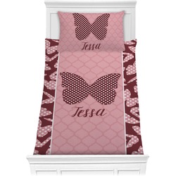 Polka Dot Butterfly Comforter Set - Twin XL (Personalized)