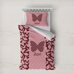 Polka Dot Butterfly Duvet Cover Set - Twin XL (Personalized)