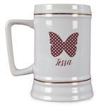 Polka Dot Butterfly Beer Stein (Personalized)