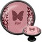 Polka Dot Butterfly Black Custom Cabinet Knob (Front and Side)