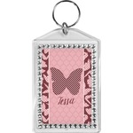 Polka Dot Butterfly Bling Keychain (Personalized)