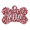 Polka Dot Butterfly Bone Shaped Dog ID Tag - Large - Front