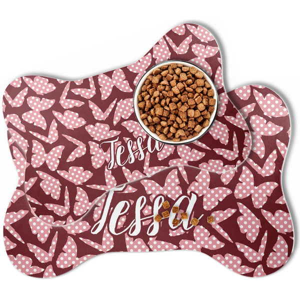 Polka Dot Butterfly Bone Shaped Dog Mats - MAIN