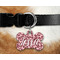Polka Dot Butterfly Bone Shaped Dog Tag on Collar & Dog