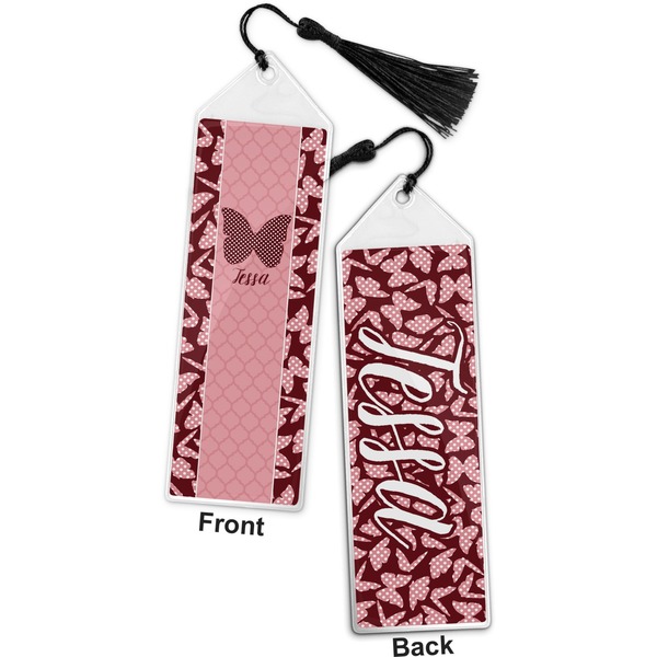 Polka Dot Butterfly Bookmark with tassel - Front and Back