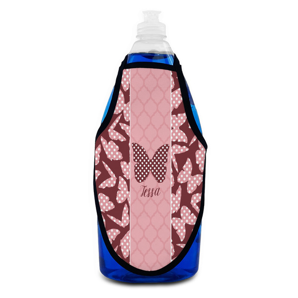 Polka Dot Butterfly Bottle Apron - Soap - FRONT
