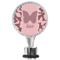 Polka Dot Butterfly Wine Bottle Stopper (Personalized)
