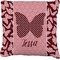 Polka Dot Butterfly Faux-Linen Throw Pillow 20" (Personalized)