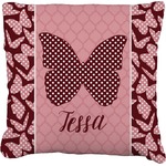 Polka Dot Butterfly Faux-Linen Throw Pillow 26" (Personalized)