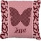 Polka Dot Butterfly Burlap Pillow (Personalized)