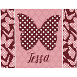 Polka Dot Butterfly Woven Fabric Placemat - Twill w/ Name or Text