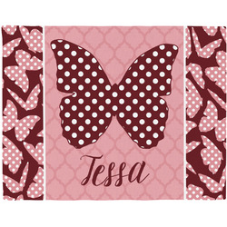 Polka Dot Butterfly Woven Fabric Placemat - Twill w/ Name or Text