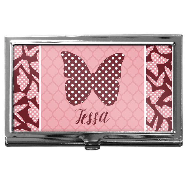 Custom Polka Dot Butterfly Business Card Case
