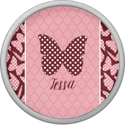 Polka Dot Butterfly Cabinet Knob (Silver) (Personalized)