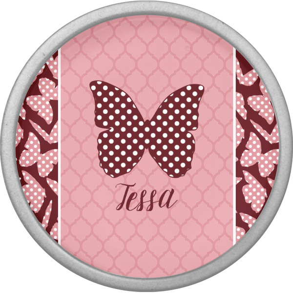 Polka Dot Butterfly Cabinet Knob - Nickel - Front