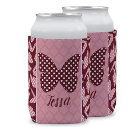 Polka Dot Butterfly Can Cooler (12 oz) w/ Name or Text