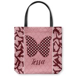 Polka Dot Butterfly Canvas Tote Bag - Medium - 16"x16" (Personalized)