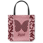 Polka Dot Butterfly Canvas Tote Bag - Small - 13"x13" (Personalized)
