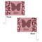 Polka Dot Butterfly Car Flag - 11" x 8" - Front & Back View