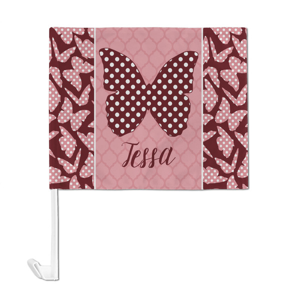 Polka Dot Butterfly Car Flag - Large - FRONT