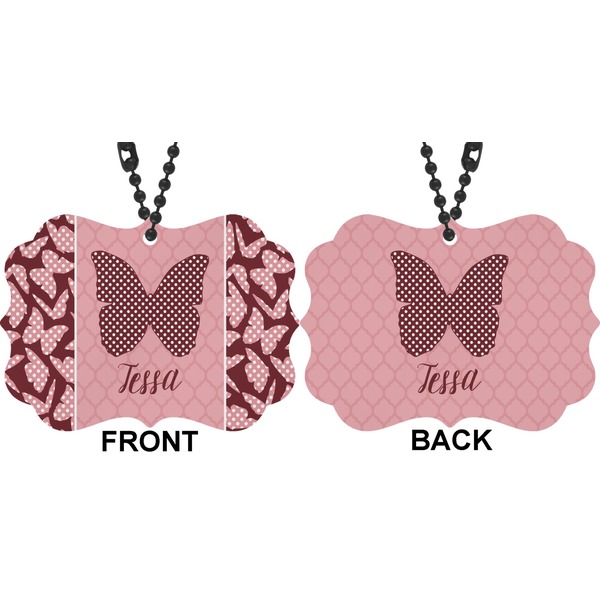 Polka Dot Butterfly Car Ornament (Approval)