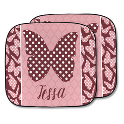 Polka Dot Butterfly Car Sun Shade - Two Piece (Personalized)