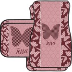 Polka Dot Butterfly Car Floor Mats Set - 2 Front & 2 Back (Personalized)