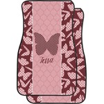 Polka Dot Butterfly Car Floor Mats (Front Seat) (Personalized)