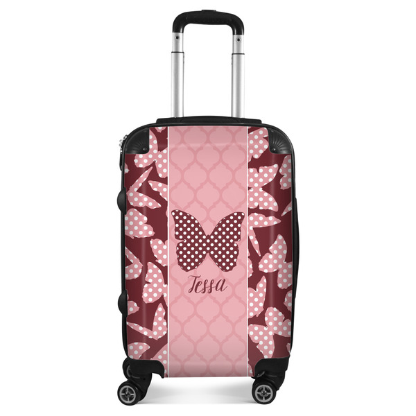 Custom Polka Dot Butterfly Suitcase (Personalized)