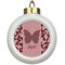 Polka Dot Butterfly Ceramic Ball Ornament (Personalized)