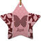 Polka Dot Butterfly Ceramic Flat Ornament - Star (Front)