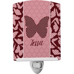 Polka Dot Butterfly Ceramic Night Light (Personalized)