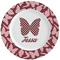 Polka Dot Butterfly Ceramic Plate w/Rim